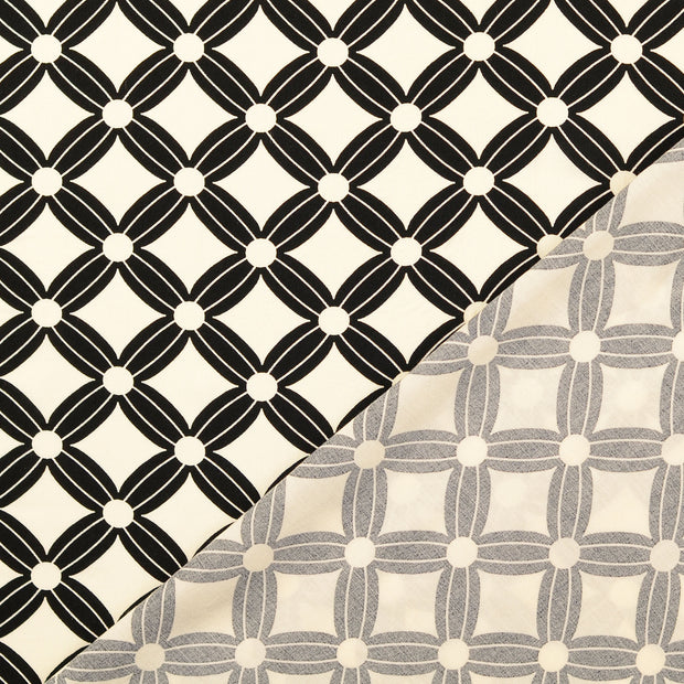 Viscose Poplin fabric Black printed 