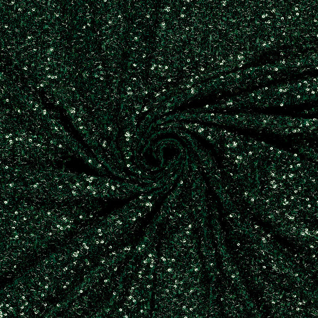 Mesh fabric Dark Green Sequins 