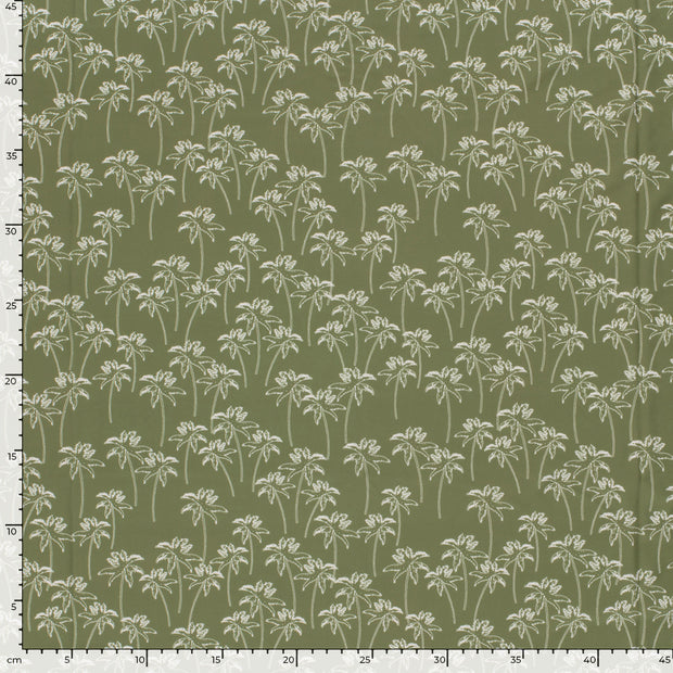 Swimwear Jersey UPF50 Recycled fabric Palmtrees Olive Green