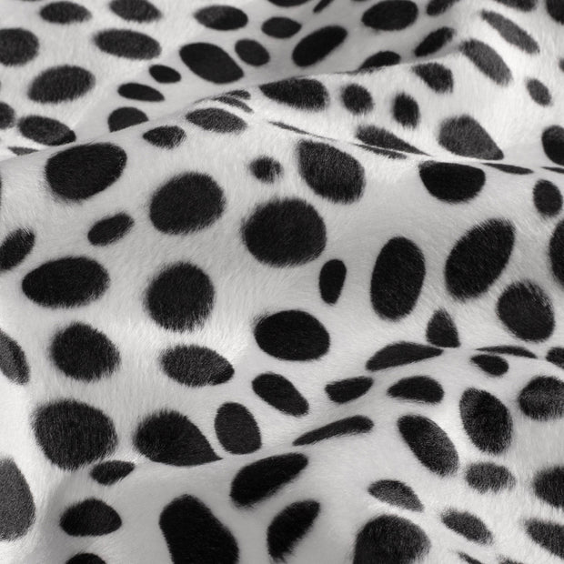 Velours fabric Dots White