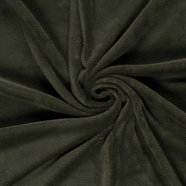 Coral Fleece fabric Khaki Green 