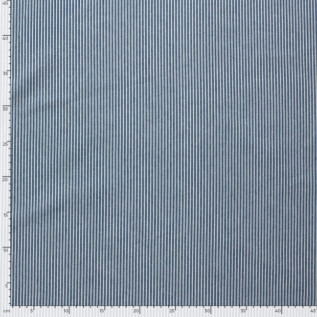 Denim fabric Stripes Indigo