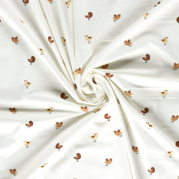 Jersey tissu Blanc cassé imprimé 