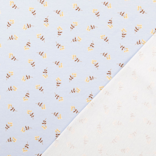 Cotton Jersey fabric Sky Blue printed 