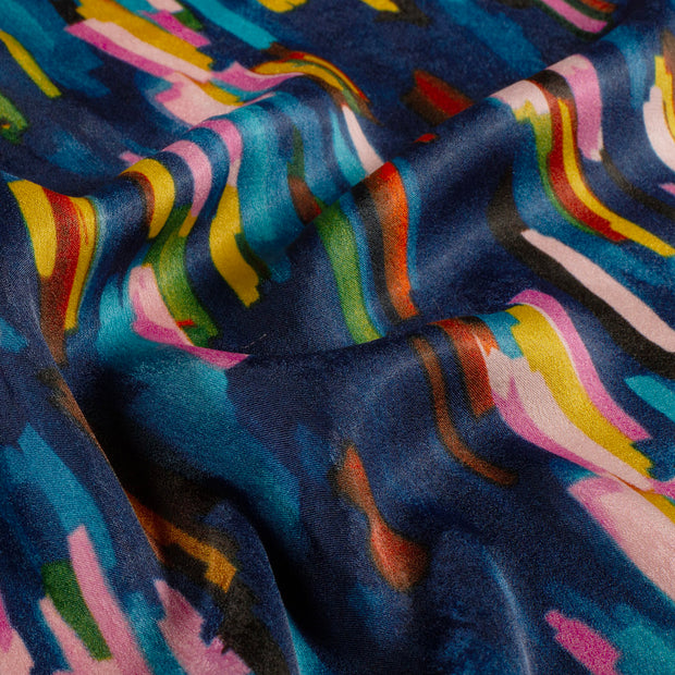 Satin Velvet fabrik Abstrakt Indigoblau