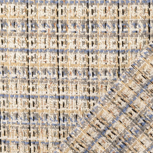 Bouclé fabrik Indigoblau garngefärbt 