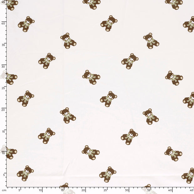 Jersey fabric Bears Off White