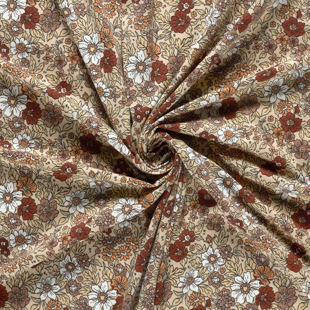Jersey fabric Beige printed 