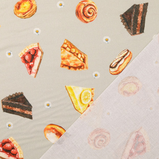 Cretonne fabric Grey digital printed 