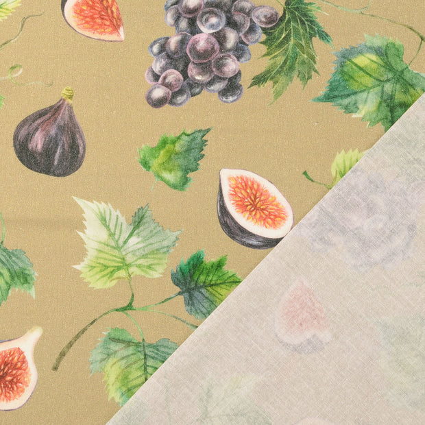Cretonne fabric Beige digital printed 