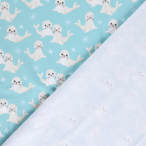  fabric Aqua digital printed 