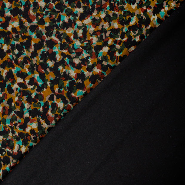 Poly Viscose Jersey fabric Abstract discharge printed 