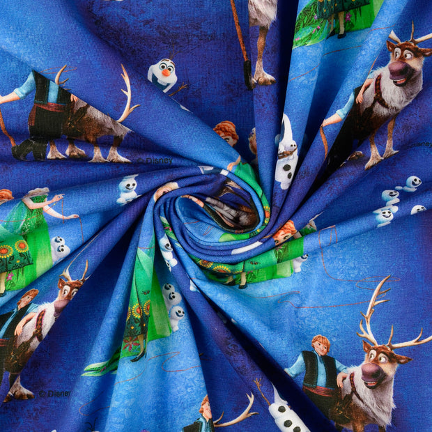 Cotton Jersey fabric Cobalt digital printed 