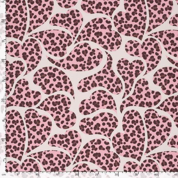 Softshell fabric Hearts Beige