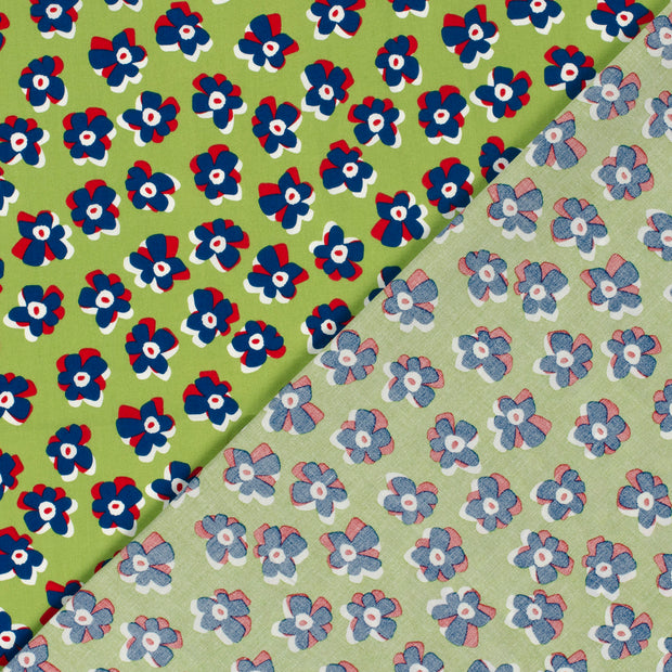 Cotton Satin fabric Flowers printed 