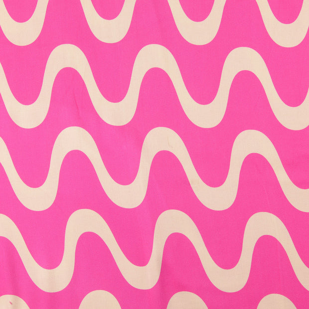Viscose Satin fabric Geometric pattern Pink