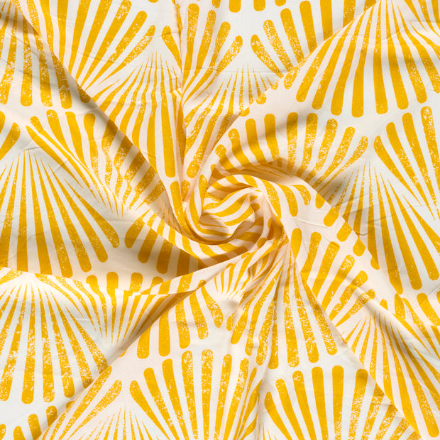 Bamboo Poplin fabric Yellow printed 