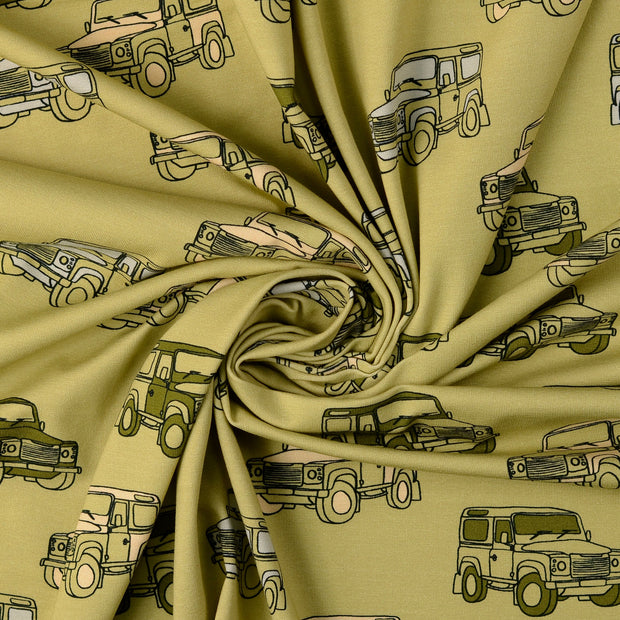 Jersey fabric Cars digital printed 