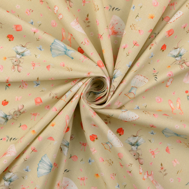 Cretonne fabric Beige 