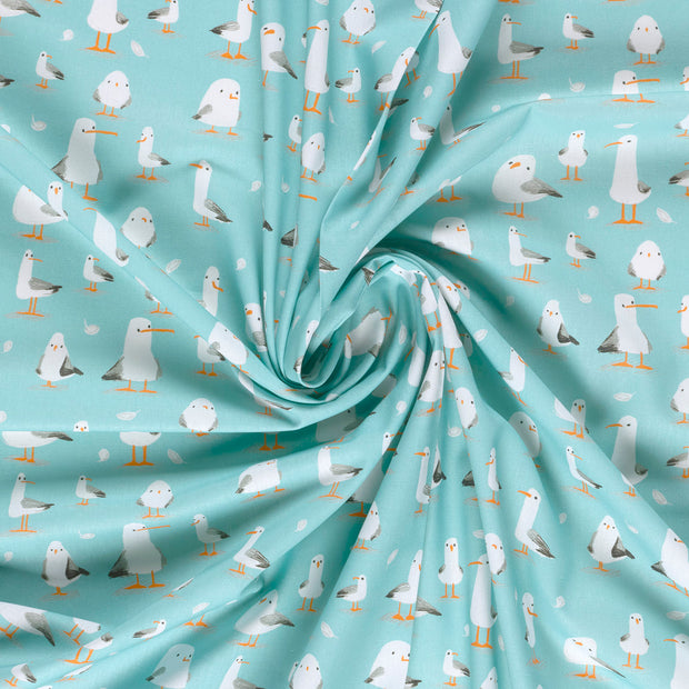 Cotton Poplin fabric Baby Blue digital printed 