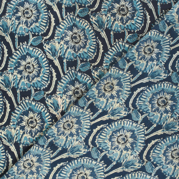 Voile fabric Flowers printed 