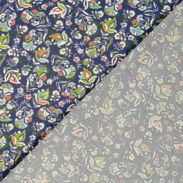 Viscose Poplin stof Bloemen bedrukt 