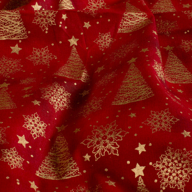  fabric Snowflakes Red