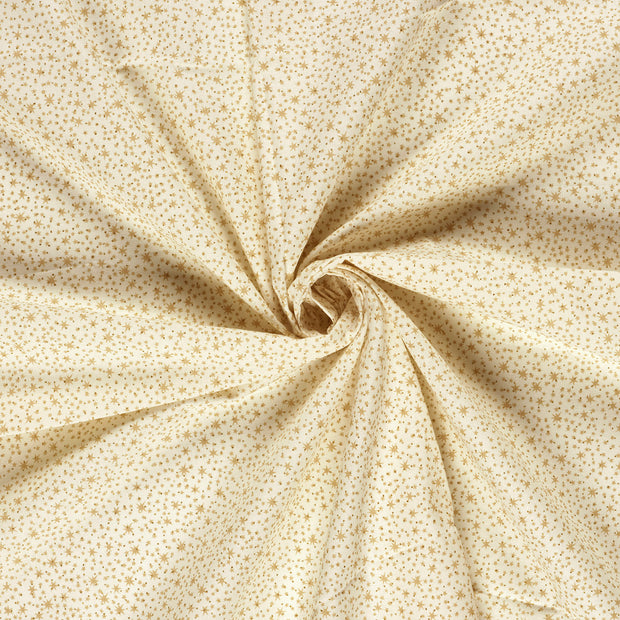 Cotton Poplin fabric Off White glitter print 