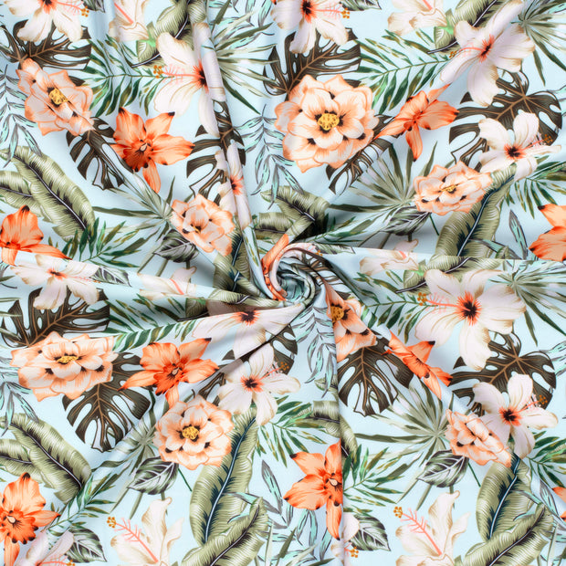 Swimwear Jersey UPF50 Recycled fabric Light Blue digital printed 