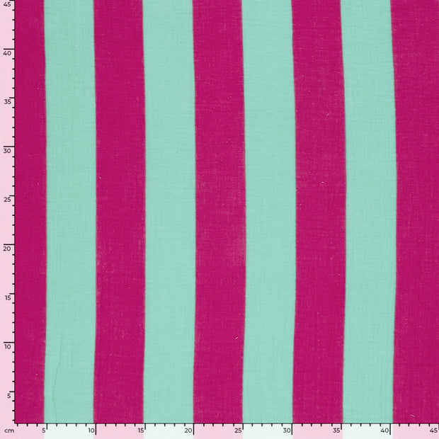 Muslin fabric Stripes Mint