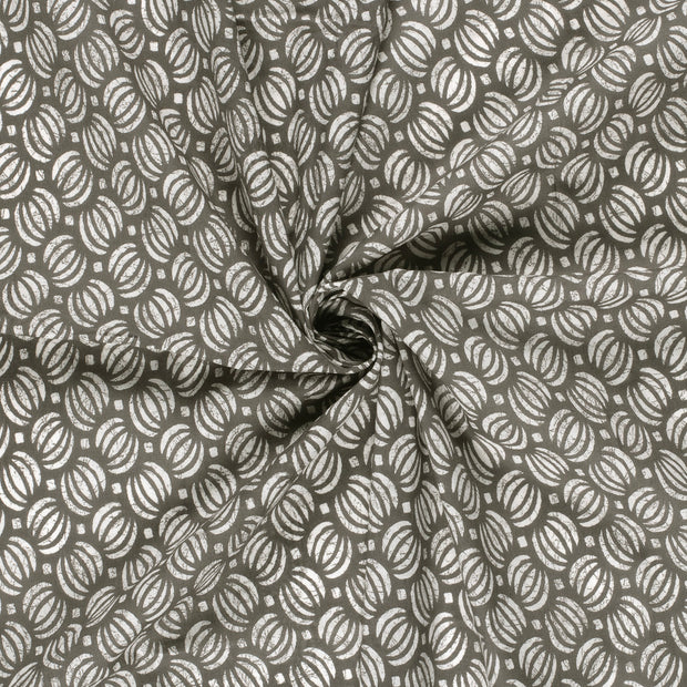 Voile fabric Grey printed 