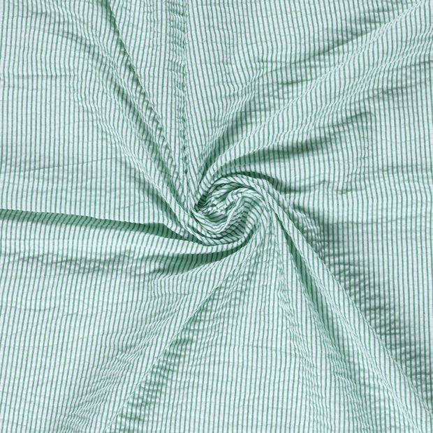 fabric Green Seersucker 