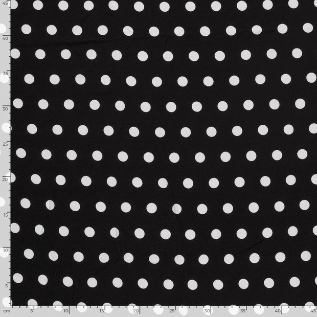 Viscose Vortex Jersey fabrik Punkte Schwarz