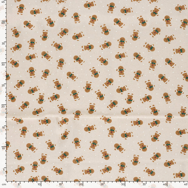 Canvas fabric Christmas Off White