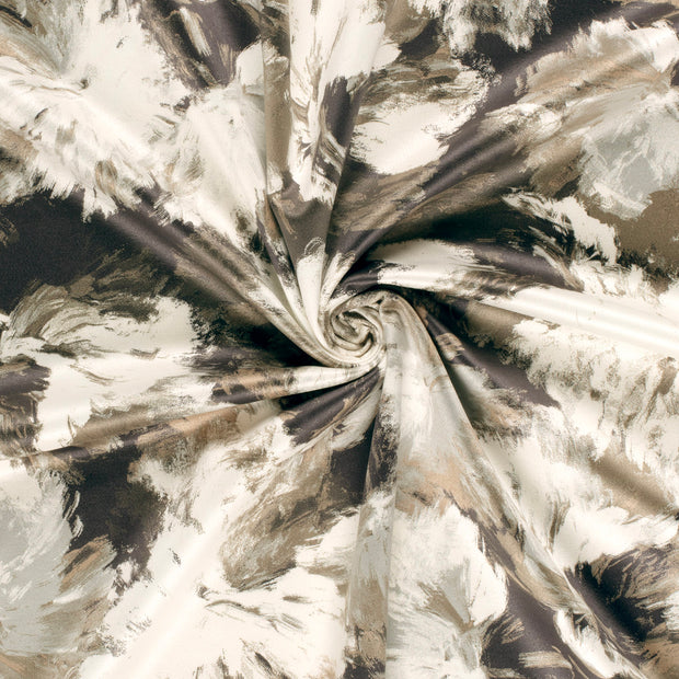 Suede leather fabric Beige printed 
