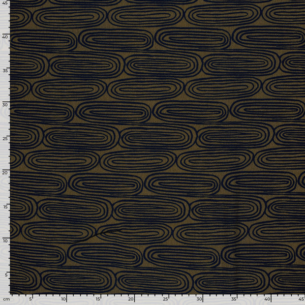Borken Crepe fabric Abstract Taupe Grey