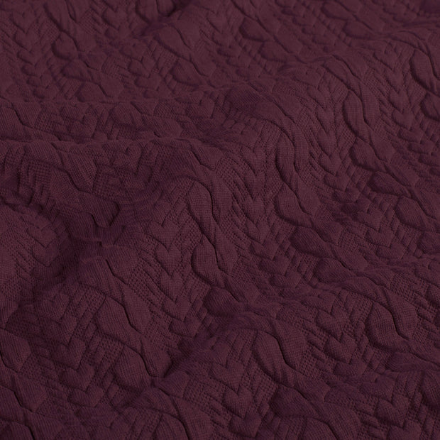 Heavy Knit fabric Cable Aubergine