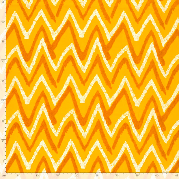 Voile fabric Abstract Yellow