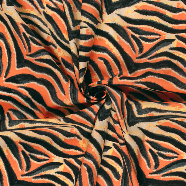 Cotton Satin fabric Coral printed 