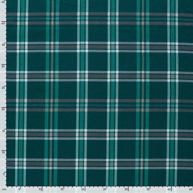 Flannel fabric Checks Green