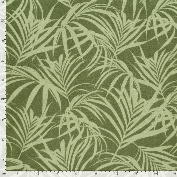 Beach towel fabric Leaves Olive Green