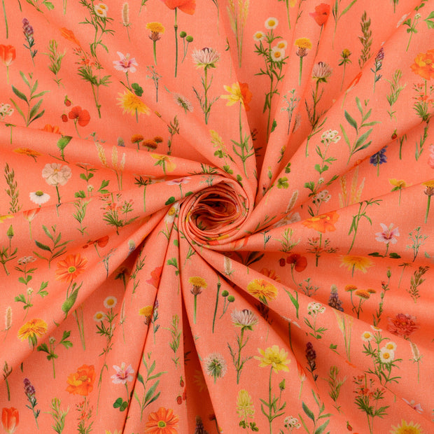 Cretonne fabric Coral 