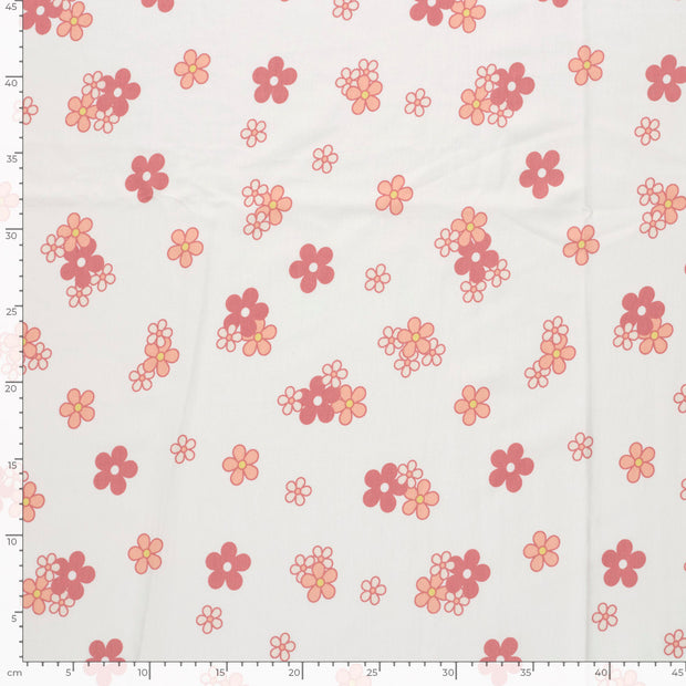 Jersey fabric Flowers Off White