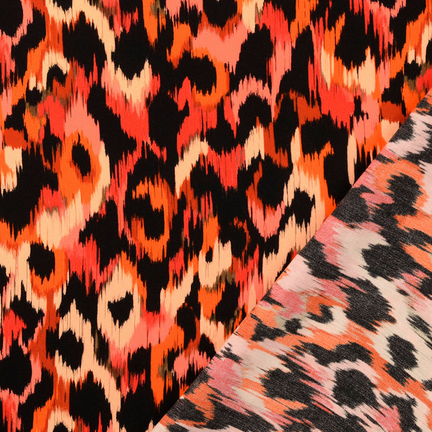 Viscose Poplin fabric Red digital printed 