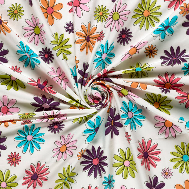Jersey fabric Off White printed 