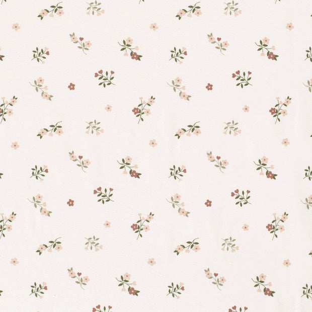 Jersey fabric Flowers Off White