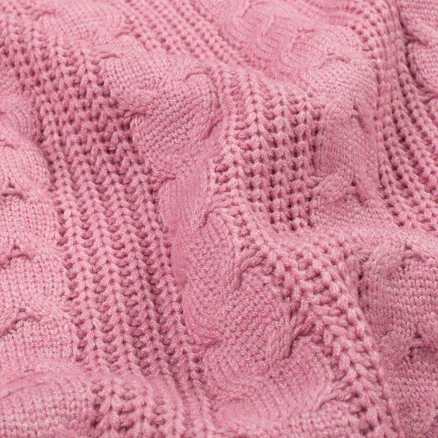 Heavy Knit tissu Unicolore Rose clair