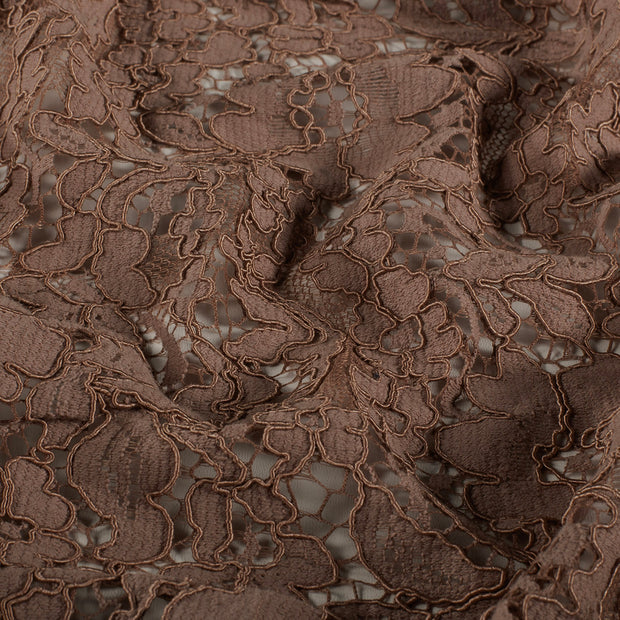 Lace fabric Flowers Taupe Grey