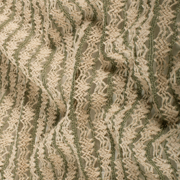 Lace fabric Stripes Green