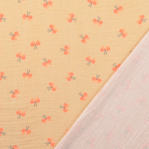 Muslin fabric Beige digital printed 